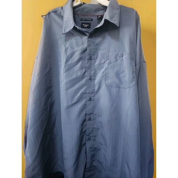 Haggar Luxury Microfiber Shirt Men 4xl Stripe Casual Long Sleeve Button Up CR50 - Picture 1 of 5